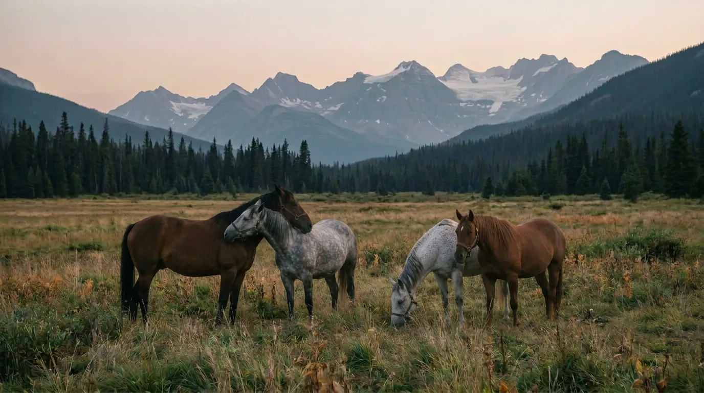 Chevaux en liberté, Écuries de la Gravelière, Haute-Savoie